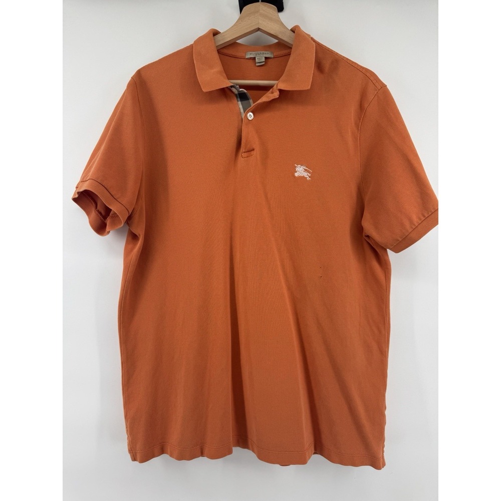Burberry Men's Polo Size XL Orange